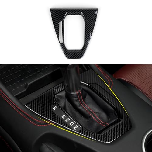 Car Center Console Gear Shift Panel Cover Trim Decals for 2024 2025 2026 Ford Mustang Accessories ABS Carbon Fiber Interior Stickers (Automatic Gear) - color: Center Console Automatic Gear Shift