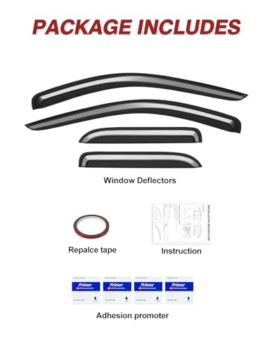 Outside-Mount Window Rain Guards Fit for 2002-2008 Dodge Ram 1500 Quad Cab/Extended Cab/ 03-09 Dodge Ram 2500 3500, Window Visors Wind Deflector Dark Smoke Vent Shades - size: Fit for 2002-2009 Dodge Ram 1500&2500&3500