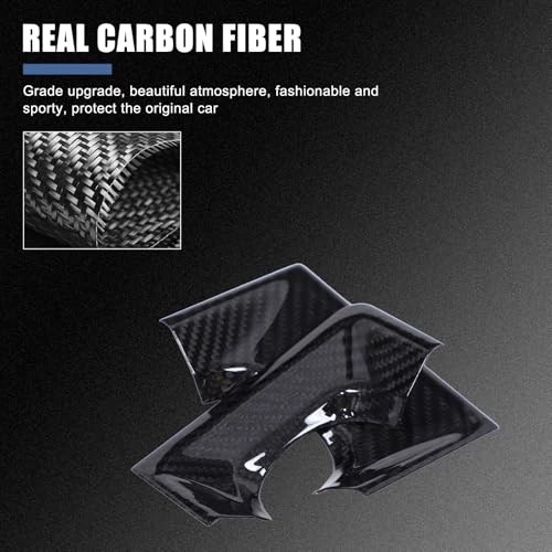 for Hummer EV Accessories Gear Shift Knob Panel Frame Trim Compatible with Hummer EV SUV Pickup 2022-2024-2025 Center Consoles Gear Shift Knob Base Panel Cover Genuine Carbon Fiber Trim