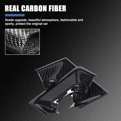 for Hummer EV Accessories Gear Shift Knob Panel Frame Trim Compatible with Hummer EV SUV Pickup 2022-2024-2025 Center Consoles Gear Shift Knob Base Panel Cover Genuine Carbon Fiber Trim