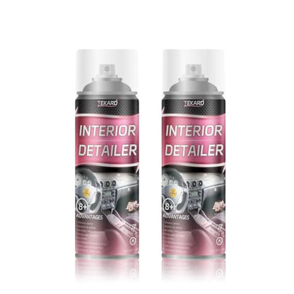 Car Interior Cleaner, Leather Cleaner, 15 oz. Large-Capacity Interior Detailer in Iron Can, Wheel Cleaner, Suitable for Cleaning Rubber, Plastic, and Leather Surfaces Inside Vehicles (2 Bottle)