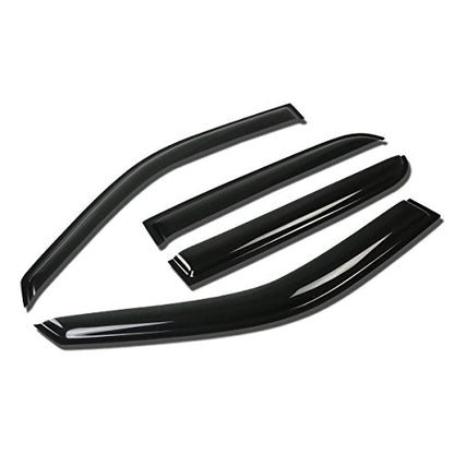 Auto Dynasty 4Pcs Tape-On Window Visor Rain Guard Compatible with 2009-2014 Dodge Ram 1500 2500 3500, Rain Shields Vent Shade Wind Deflector, Acrylic - size: 09-14 Dodge Ram 1500-3500