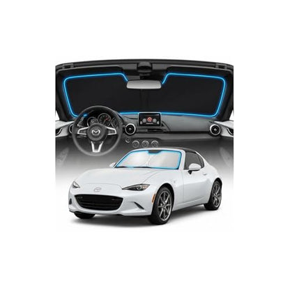 for Mazda MX5 Sun Shade Windshield Cover - Custom Fit MX-5 Accessories 2017-2019 Sunshade Foldable UV Protection & Heat Shield Sun Visor Accessories - size: For Mazda MX5 2017-2019