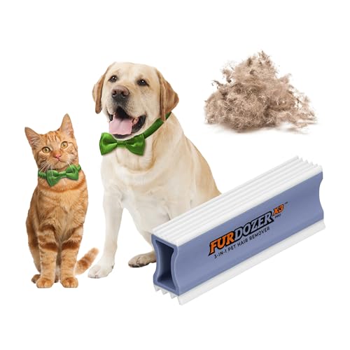 FurDozer Pet Hair Remover & Auto Detailing Tools - Cat & Dog Hair Remover for Carpets, Car Interiors, Couches, Bedding, & Pet Furniture (Purple, X3 PRO - 5" Long) - color: Purple, size: X3 PRO - 5" Long
