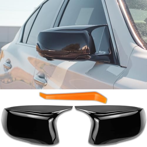 Q50 Mirror Caps for Infiniti Accessories, Passenger Driver Side View Mirror Cover Replacement for Infiniti Q60 Q70 QX30 QX50 Q50L Exterior Car Body Tuning Parts & Trim, Glossy Black - 1 Pair - color: Glossy Black