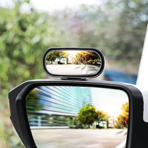 Blind Spot Mirror for Car, Adjustable Convex Wide-Angle Blindspot Mirrors, 360° Rotatable Small Stick-On Blind Side Mirror for Cars, SUVs & Trucks - color: Black-1Pack