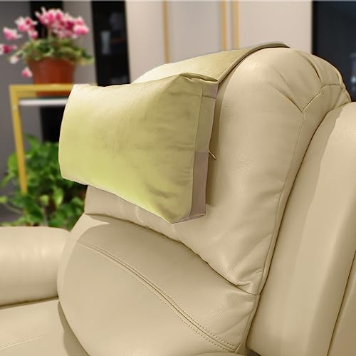 Non-Slip Head Pillow for Recliners - Neck Support Cushion with Velvet Cover for Pain Relief at Home, Office and Travel (Beige) - color: Beige