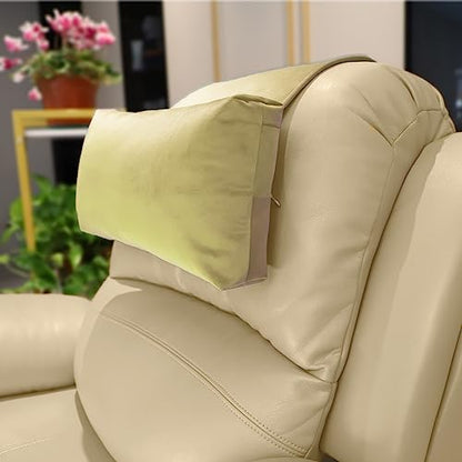 Non-Slip Head Pillow for Recliners - Neck Support Cushion with Velvet Cover for Pain Relief at Home, Office and Travel (Beige) - color: Beige