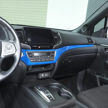 Dashboard Panel Cover Trim for Honda Pilot 2016-2022/ Passport 2019-2025/ Ridgeline 2016-2020 Accessories, Center Console Panel Strip Trim, Center Console Upper Center Pillar Trim, ABS (Blue) - color: Blue