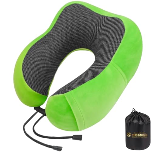Travel Pillows for Airplane - Neck Pillow Airplane and Car Use - Soft Comfortable Memory Foam Travel Neck Pillow - Travel Essentials for Women and Men (Fruit Green) - color: Fruit Green