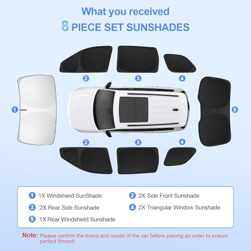 8pcs Car Window Shades forJeep Grand Cherokee 2011-2021(NOT Grand Cherokee L) Accessories,Windshield Side Rear Full Sunshade,Sun Visor UV Blocking, Privacy Protection for Camping Outdoor - size: for 2011-2021 Jeep Grand Cherokee