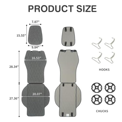 2pcs Sideless Car Seat Covers for All Seasons - Breathable Front Seats Cushions Non-Slip Bottom with Headrest Protectors - Universal Carseat Cover Fits for Most Vehicles Cars Van SUV Truck Grey - color: Front Grey