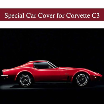 Indoor Car Cover Compatible with 1968-1982 C3 Corvette Custom-fit Breathable Dust-Proof Stretch Car Cover for Underground Garage, Car Show（Black+Red） - size: C3