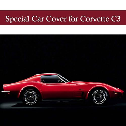 Indoor Car Cover Compatible with 1968-1982 C3 Corvette Custom-fit Breathable Dust-Proof Stretch Car Cover for Underground Garage, Car Show（Black+Red） - size: C3