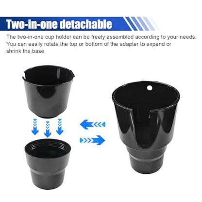 2-in-1 Car Cup Holder Extender, Automotive Drink Holder Adapter with Base, Multifunctional Vehicle Cup Holders Insert for Beverages, Snacks, Bottles, Phone Storage (1PC) - size: 1PC