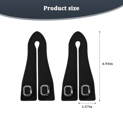 2PCS Car Headrest Hooks, Nappa Leather Metal Vehicle Double Seat Back Storage Hook for Purse Bag Coat, Multifunctional Automotive Interior Hanging Hanger, Universal Fit (Black) - color: Black
