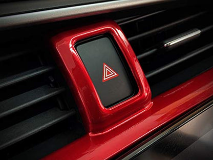 GZXinWei Red Dashboard Air Vent Outlet Cover Trim Interior Frame Panel Sticker for Honda 10th Gen Civic 2016 2017 2018 2019 2020 2021 - color: Red