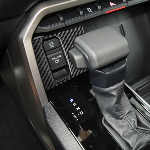NVCNX Real Premium Carbon Fiber for Toyota Tundra 2022-2026 / Sequoia 2023-2026 2024 2025 Center Console Electronic Handbrake Button Panel Cover Interior Trim Accessories Overlay Sticker Decal 1PC - color: Center Console Electronic Handbrake Button Trim