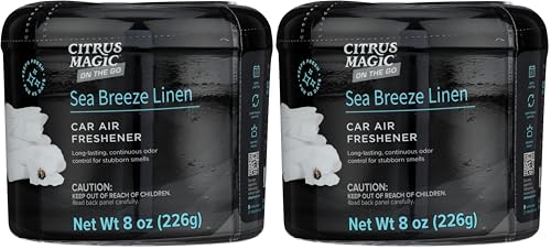 Citrus Magic On The Go Odor Absorbing Solid Air Freshener, Sea Breeze Linen, 8-Ounce, Pack of 2 - color: Sea Breeze Linen, size: 8 Ounce (Pack of 2)