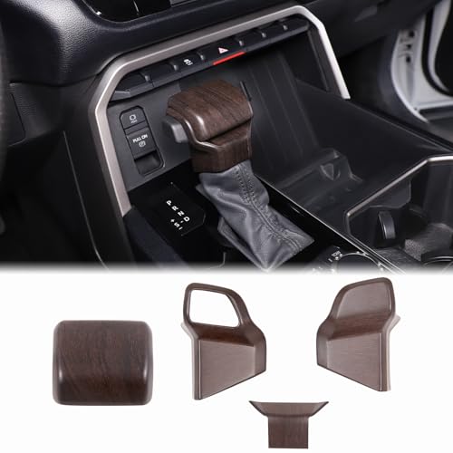 Aunginsy Gear Shifter Handbrake Cover Trim Kit Compatible with Toyota Tundra 2022+, Sequoia 2023+, Tacoma 2024+, ABS Center Console Gear Shift Knob Head Protective Cover Decorator Interior Accessories - color: Oak Grain Pattern(A+B)