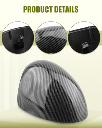Left Right Side Mirror Caps Rearview Mirror Cover Cap Fit for Mini R55 R56 R57 R58 R59 R60 R61 2007-2016 Manual Folding Mirrors Only Replace 51162754913, 51162754914, Carbon Fiber - size: Carbon Fiber