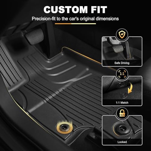 Floor Mats for Mercedes-Benz C300 2015-2021: AOMSAZTO All Weather Floor Mats for Mercedes Benz C Class Sedan Only 1st and 2nd Row - style: 1) for Mercedes Benz C-Class | 2015-2021 | Floot Mats