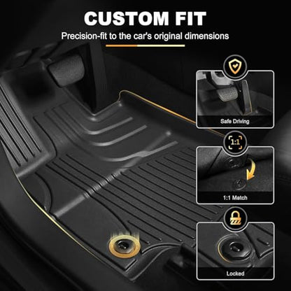 AOMSAZTO Floor Mats Compatible with Toyota Venza 2021-2025 & Toyota Rav4 2019-2025 (Include Hybrid) Full Set All Weather Floor Liners for Rav4 Accessories 2025 2024-2019 TPE Balck Protector Cargo Mat - style: 2021-2025 | For Toyota Venza & 2019-2025 Toyot