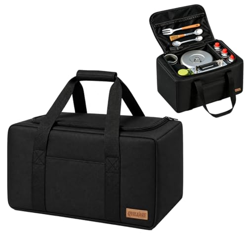 Camping Storage Bag, 28L Heavy Duty Gear Organizer for Car Trunk, Travel, Tailgating & Overlanding, Outdoor Camping Cookware Organizer