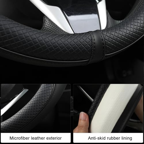 West Llama Customized Auto Car Steering Wheel Cover for Dodge RAM 1500 2500 3500, 15.5-16 inch (Black-Large Size) - color: D-Black, size: Large Size (15 ½''-16'')