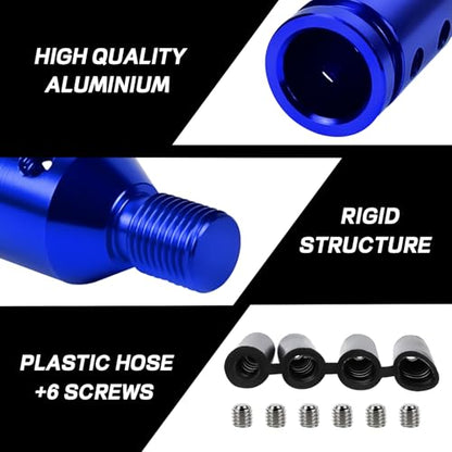 M12x1.25 Shift Knob Adapter, Aluminum Gear Shift Adapter Kit with 4-Sizes Hoses, Universal Gear Shift Knob Cover for Non-Threaded Manual Shifters, Car Stick Shift Knob Adapter (Blue) - color: Blue