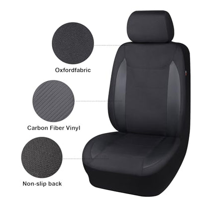 Flying Banner AquaShield Front car seat Covers Set Waterproof Water Resistant arm Rest Compatible Shoulder Seatbelt Compatible Truck seat Protectors Universal fit Non Slip (Black Black, Front Pair) - color: Black Black, size: Front Pair