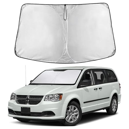Autovir Windshield Sun Shade Fit for 2008-2018 2019 2020 Dodge Caravan Sun Shade, Front Window Sun Visor, UV Protection, Heat Blocker, Foldable Car Accessories - size: For Dodge Caravan 2008–2020