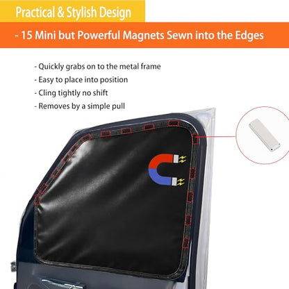 Custom Front Side Window Sun Shades Compatible with 1996-2025 Chevy Express Cargo Van Interior Accessories for Outdoor Blocking Sunlight, Cooling, Resting & Privacy Protection