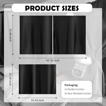 3PCS Extra Large Car Window Shades Kit,Thickened Vinyl Coated Car Window Covers for Privacy and Maintaining Cool Auto Interior Temperature,Universal Cars Curtains for Windows (Extra Large) - color: Extra Large