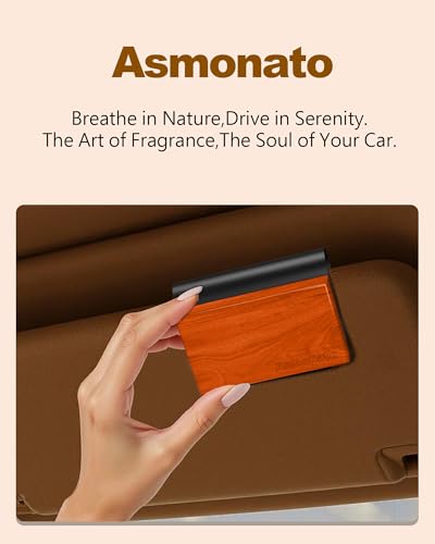 Car Air Freshener-The Original Wood Air Freshener for Visor Clip - Long Lasting Car Odor Eliminator and Scent Diffuser for Cabin, Truck & SUV-Includes 1 Metal Clips-Amber