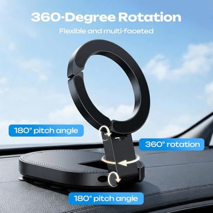 2026 New 3 in 1 Ultra Magnetic Suction Mount,Upgrade Maglock Suction Cup Phone Mount, 360° Rotatable Phone Holder Stand with 18 Strong Suction Cups for Home Office Kitchen & Bathroom (1)
