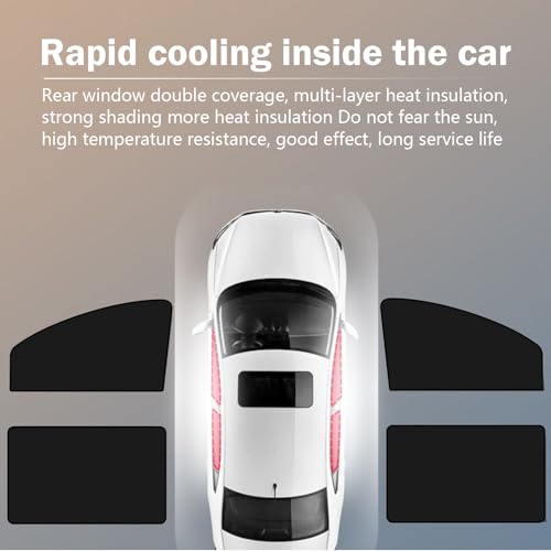 SLIMI 4 PCS Car Side Window Sun Shades,100% Block Light, Sun Protection and Heat Insulation Privacy Protection Window Shade, Universal Car Interior Sunshade Accessories, for Most Cars (Black)