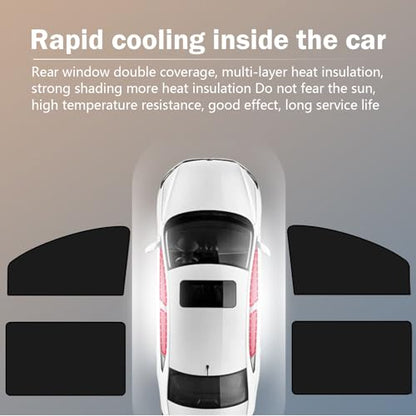 SLIMI 4 PCS Car Side Window Sun Shades,100% Block Light, Sun Protection and Heat Insulation Privacy Protection Window Shade, Universal Car Interior Sunshade Accessories, for Most Cars (Black)