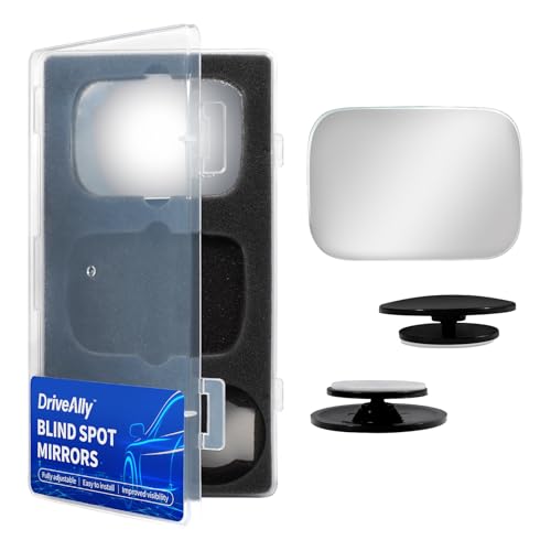 2 PCS Car Blind Spot Mirror, HD Frameless Convex Glass Angle Adjustable, Self-adhesive Back Auxiliary Reverse Mirror Wide Angle Side Mirrors Universal Car Exterior Accessories (Rectangle) - size: Rounded Rectangle