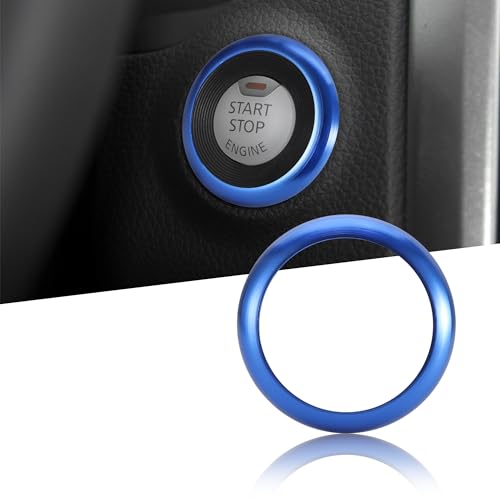 TOMALL Engine Start Stop Ring Trim Compatible with Nissan Altima 2013 2014 2015 2016 2017 2018 Car Interior Key Ignition Push Start Button Cover Aluminum Cap Decoration Accessories (Blue) - color: Blue