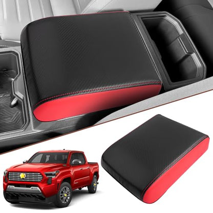 SKTU for 2024 2025 2026 Toyota Tacoma Center Console Cover 2024 2025 2026 Tacoma Armrest Cover 2024 2025 2026 Tacoma Center Console Pad Toyota Tacoma 2024 2025 2026 Accessories Console Cushion (Red) - color: 2024-2026 Tacoma Red