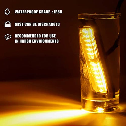 WINECO Amber led strobe lights for trucks 8pcs 12-LED Surface Mount Flashing Strobe Lights kit for Trucks Car Vehicles LED Mini Grille Grill Strobe Light Head Emergency Hazard Warning lights - color: Amber