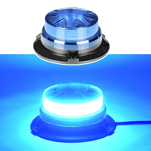 AUXMOTEC Blue Led Emergency Strobe Beacon Lights Bar with Magnetic Mount and 8 Flash Models Warning Safety Flashing Rooftop Signal Lamps for Firefighters Police Vehicles(24-LED 12V-24V) - color: #3 Blue