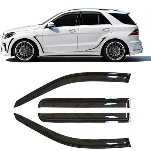 Rainproof Side Window Wind Deflectors for Benz M-Class W164 2006-2011 | Tape-on Sun Rain Guards, Stylish Car Window Visors & Vent Deflectors Installation Tape Included MB24 - size: M-CLASS W164 2006-2011