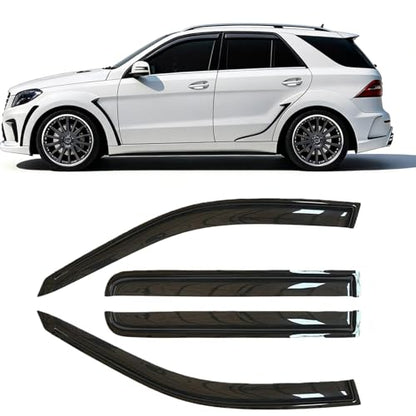 Rainproof Side Window Wind Deflectors for Benz M-Class W164 2006-2011 | Tape-on Sun Rain Guards, Stylish Car Window Visors & Vent Deflectors Installation Tape Included MB24 - size: M-CLASS W164 2006-2011