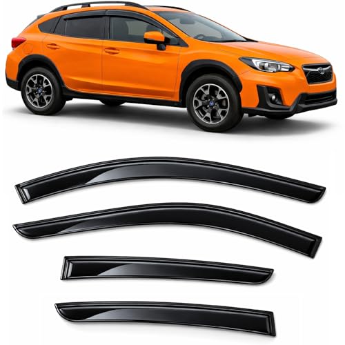 2018-2023 Tape-On Side Window Deflector Visors for Subaru Crosstrek & for Subaru Impreza Hatchback 2017-2023 Smoke Tinted Rain Guards - size: For Subaru Impreza 17-23 & Crosstrek 18-23