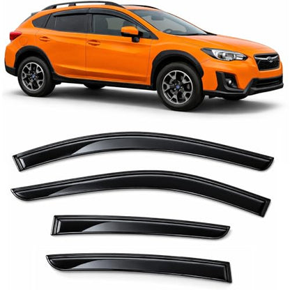 2018-2023 Tape-On Side Window Deflector Visors for Subaru Crosstrek & for Subaru Impreza Hatchback 2017-2023 Smoke Tinted Rain Guards - size: For Subaru Impreza 17-23 & Crosstrek 18-23