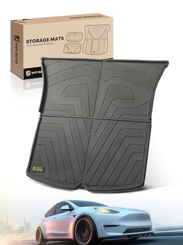 YHTAUTO for Tesla Model Y 2020-2025 Trunk Mat, All Weather TPE Car Mats Carpet, Black - size: Rear Trunk Mat (1 Piece)