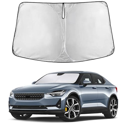 EcoNour Windshield Sunshade Compatible for Polestar 2 2020-2023 2024 2025, Sun Visor for Front Windshield & Window Sun Shade Cover, UV Heat Blocker & Protector, Car Accessories - size: For Polestar 2 (2020-2025)