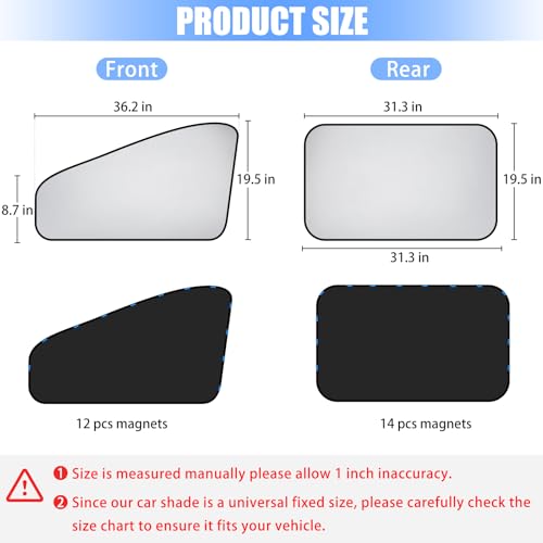 Zatooto Car Window Sun Shade - Blackout Shade for Side Windows, Protects Privacy, Reflects Sunlight, Reversible, Universal Fit, Silver - size: Silver-4pcs